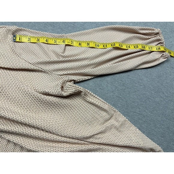 Adrianna Papell Top Womens Large Peach 3/4 Sleeve Button Neck Blouse - Picture 6 of 9